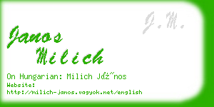 janos milich business card